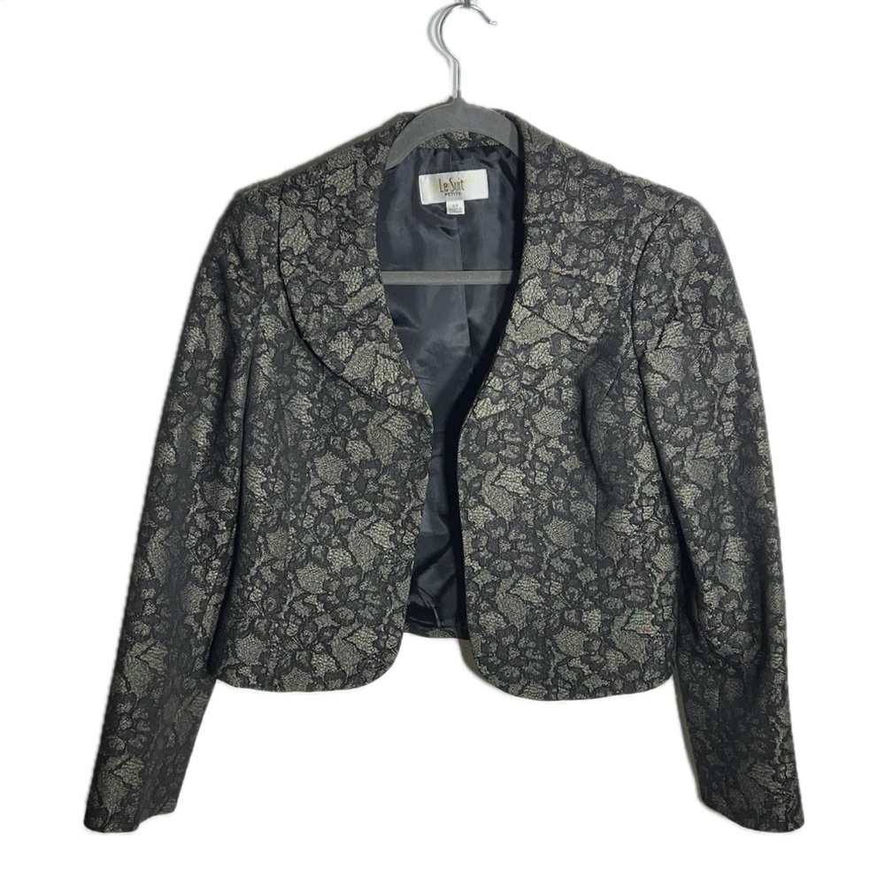 LeSuit petite floral plea collar 80s blazer